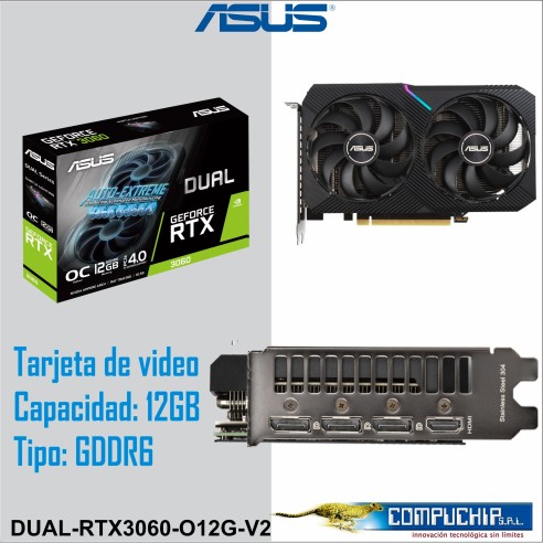Tarjeta de video ASUS Dual GeForce RTX 3060 V2 OC Edition, 12GB GDDR6, PCI-Express 4.0
