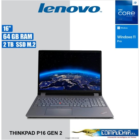 Notebook Lenovo ThinkPad P16 Gen 2 16" WUXGA IPS Core i9-13980HX 2.2/5.6GHz 64GB DDR5-5600