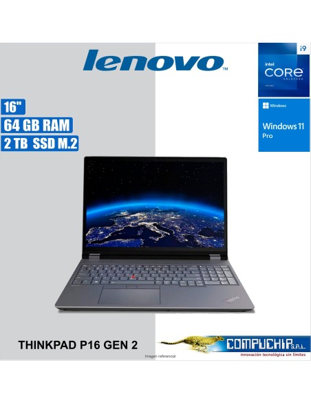 Notebook Lenovo ThinkPad P16 Gen 2 16" WUXGA IPS Core i9-13980HX 2.2/5.6GHz 64GB DDR5-5600