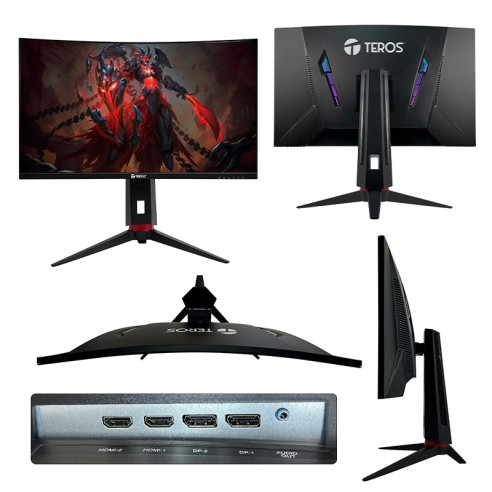 Monitor Teros TE-2765G, 27", VA, Curvo, 165hz, 2560x1440 QHD, HDMI / DP / AUDIO 3.5mm