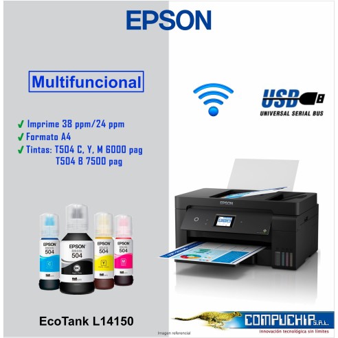 Multifuncional de tinta Epson EcoTank L14150, imprime/escanea/copia/Fax/Wi-Fi/USB/Ethernet