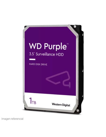 Disco duro Western Digital WD Purple, 1TB, SATA 6.0 Gb/s, 5400 RPM, 64MB Cache, 3.5".