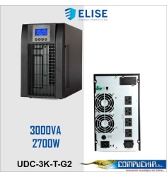 UPS Elise UDC-3K-T-G2, On-Line, 3kVA, 2.7KW, 100V ~ 300VAC, Display LCD.