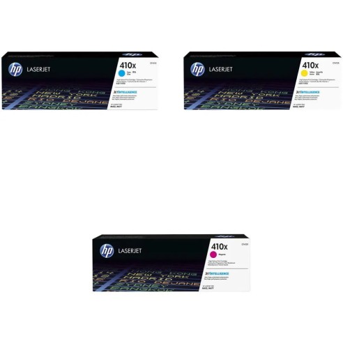 Cartucho de Toner HP cian, magenta y amarillo de 410X