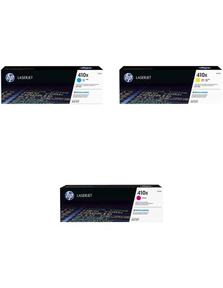Cartucho de Toner HP cian, magenta y amarillo de 410X