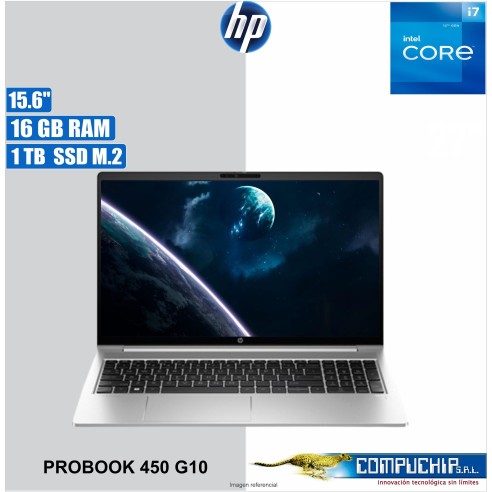 Notebook HP ProBook 450 15.6" LCD LED FHD UWVA, Core i7-1355U 1.70/5.00GHz, 16GB DDR4-3200