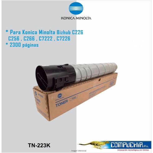 TONER KONICA MINOLTA TN-223K NEGRO BIZHUB C-266 A9H0190