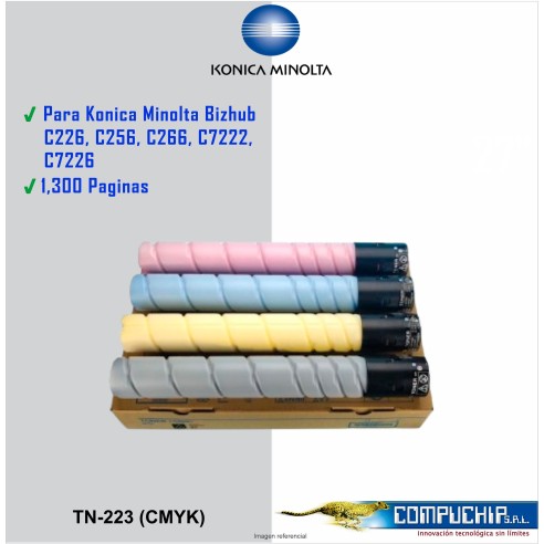 TONER KONICA MINOLTA TN-223K  BIZHUB , CYAN, MAGENTA, AMARILLO