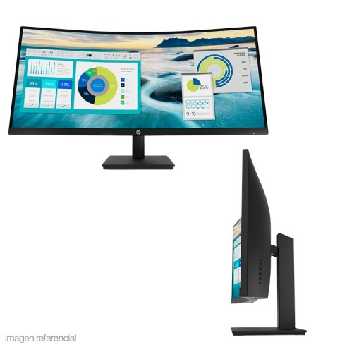 Monitor HP P34hc G4 WQHD VA USB-C Curvo 34" HDMI / DP / USB-A, Color Negro.