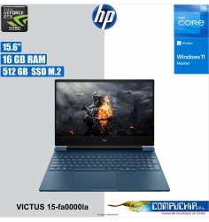 Notebook HP Victus Gaming 15-fa0000la 15.6" FHD IPS Core i5-12450H hasta 4.4GHz 16GB DDR4
