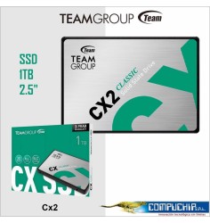Unidad de estado solido Teamgroup CX2, 1TB, SATA 6.0 Gb/s, 2.5", ECC, DC +5V