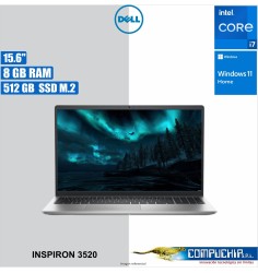 Laptop Dell Inspiron 3520 15.6" LED FHD WVA, Core I7, 8GB DDR4, 512GB SSD M.2.