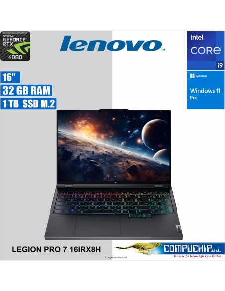 Notebook Lenovo Legion Pro 7, 16" WQXGA IPS, Core i9-13900HX 2.2/5.4GHz, 32GB DDR5-5600MHz