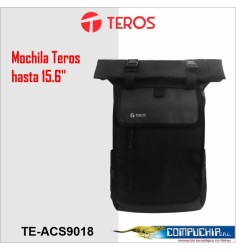 Mochila Teros TE-ACS9018, Poliéster, notebook hasta 15.6", negro.