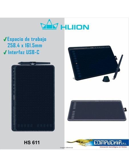 Tableta Gráfica Huion HS611, Gris Espacial, Inspiroy