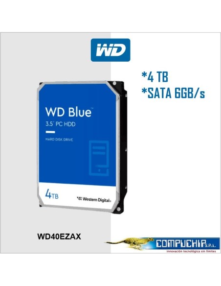 Disco duro Western Digital Blue WD40EZAX, 4TB, SATA 6GB/s, 3.5" 5400rpm, Cache 256MB