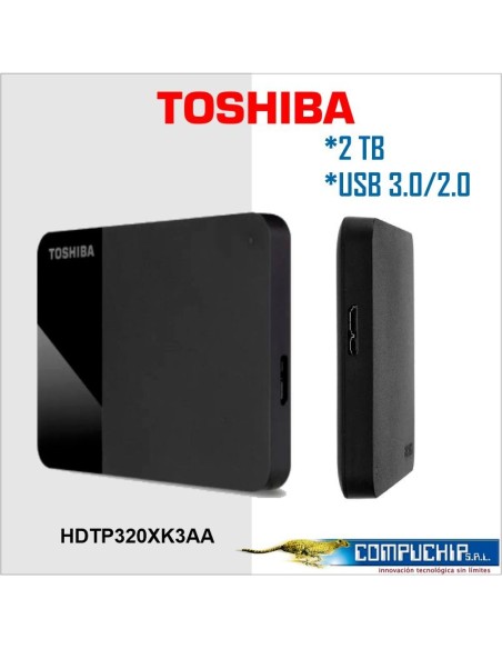 Disco duro externo Toshiba Canvio Ready 2TB, USB 3.0/2.0, Plug & Play, Negro
