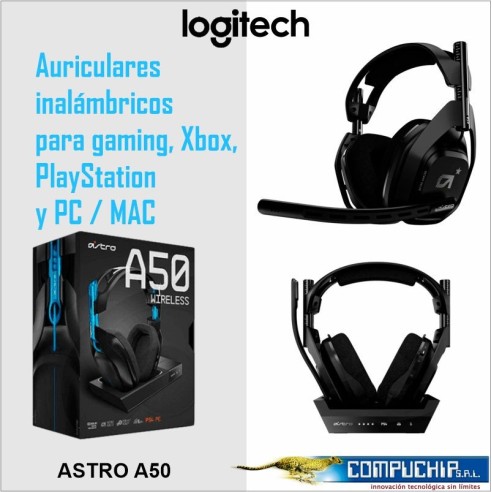 AURICULAR ASTRO A50 WIRELESS + BASE PS4 BLACK (939-001673)