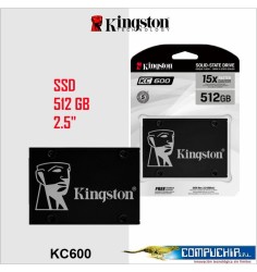 Unidad en estado solido Kingston KC600, 512GB, SATA 6.0 Gbps, 2.5", 7mm.