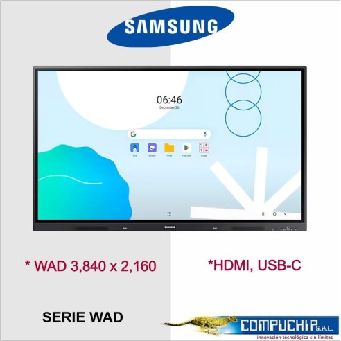 Pizarra Interactiva Samsung WAD Series 86", Touch IR, 60Hz (3840x2160) Parlantes (15Wx2CH)