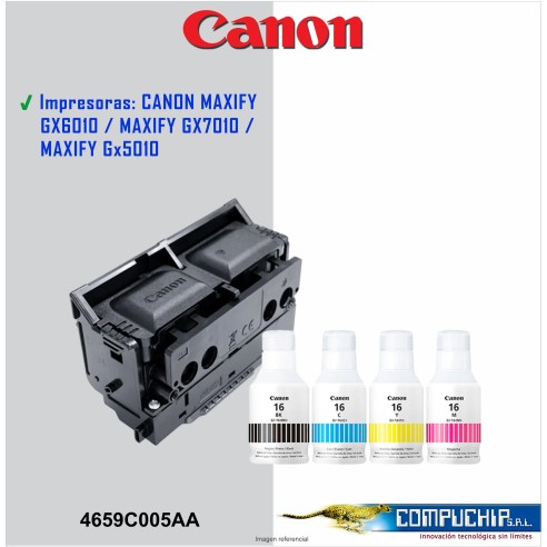 Kit de cartuchos Canon GI-16 BK,C,M,Y + Cabezal PH-S