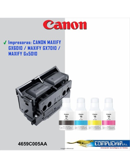 Kit de cartuchos Canon GI-16 BK,C,M,Y + Cabezal PH-S