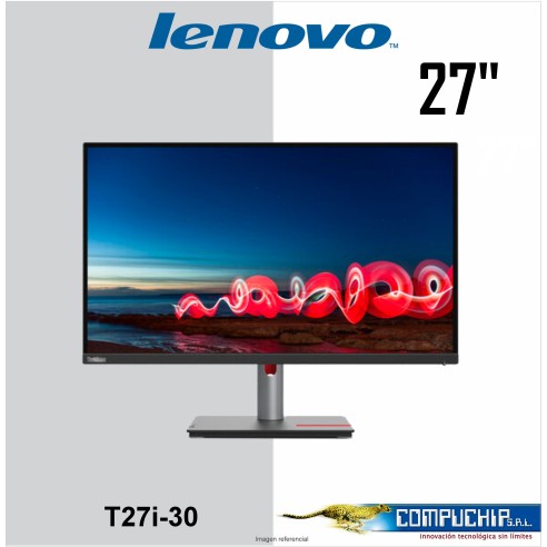 Monitor Plano Lenovo ThinkVision T27i-30, 27", FHD WLED IPS, 60Hz, 6ms, HDMI, DP, VGA