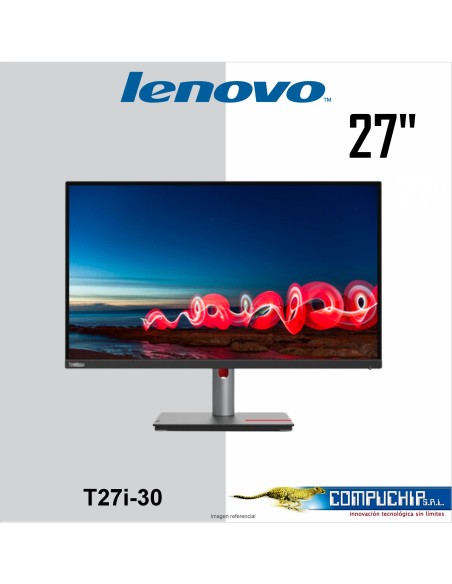 Monitor Lenovo ThinkVision T27i-30, 27" 1920x1080 WLED IPS HDMI/DP/VGA, Color Black