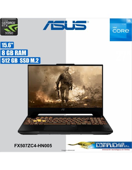 Notebook ASUS ASUS TUF GAMING F15 FX507ZC4-HN005 15.6" FHD IPS Core i5-12500H 2.5/4.5GHz 8GB DDR4-3200 SODIMM