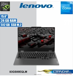 Notebook Lenovo LOQ 15IAX9 15.6" FHD IPS, Core i5-12450HX hasta 4.4GHz, 24GB DDR5-4800MHz