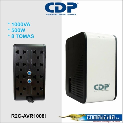 Regulador de voltaje CDP R2C-AVR1008I, 1000VA/500W, 170-270 VAC.
