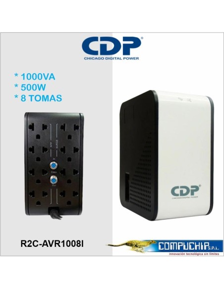 Regulador de voltaje CDP R2C-AVR1008I, 1000VA/500W, 170-270 VAC.