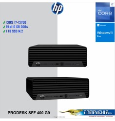 Computadora HP Prodesk SFF 400 G9, Core i7-13700 2.10/5.10GHz 16GB DDR4-3200MHz