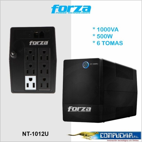 UPS interactiva 1000VA/500W, 6 slds, RJ11, torred comp-220V