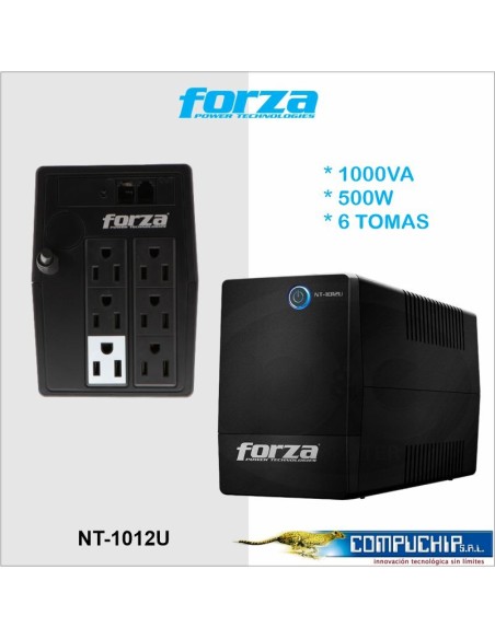 UPS interactiva 1000VA/500W, 6 slds, RJ11, torred comp-220V