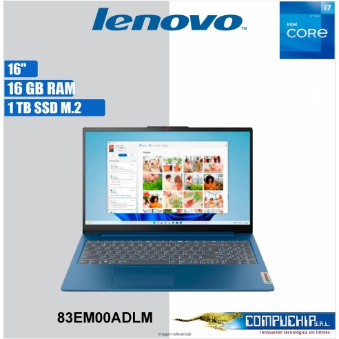 Notebook Lenovo IdeaPad Slim 3, 15.6" FHD TN, Core i7-13620H 2.40/4.90GHz 16GB LPDDR5-4800