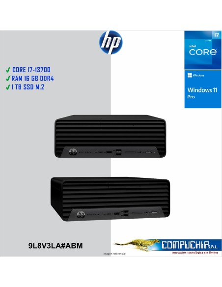 Computadora HP Prodesk SFF 400 G9 Core i7-13700 2.1/5.1GHz 16GB(1x16GB) DDR4-3200MHz UDIMM