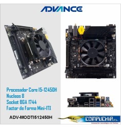 Motherboard ADVANCE MoDT, incorpora procesador Core i5-12450H 2.00/4.40GHz, HDMI(2)/DP/VGA