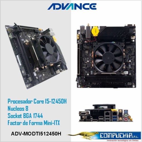 Motherboard ADVANCE MoDT, incorpora procesador Core i5-12450H 2.00/4.40GHz, HDMI(2)/DP/VGA