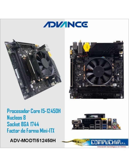 Motherboard ADVANCE MoDT, incorpora procesador Core i5-12450H 2.00/4.40GHz, HDMI(2)/DP/VGA