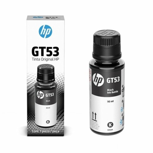 BOTELLA DE TINTA HP GT53 NEGRO ORIGINAL, 90ML.