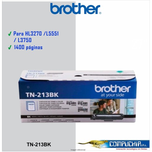 TONER BROTHER TN-213BK BLACK 1400PG. P/ HL3270 /L5551 / L3750