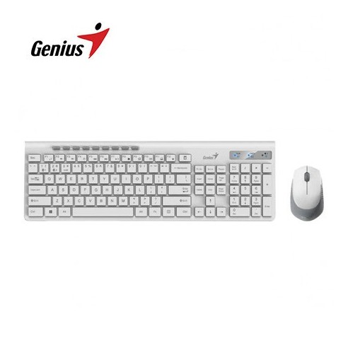 TECLADO GENIUS + MOUSE SLIMSTAR 8230 WIRELESS/BLUETOOTH MULTIMEDIA SP WHITE (31340015401)