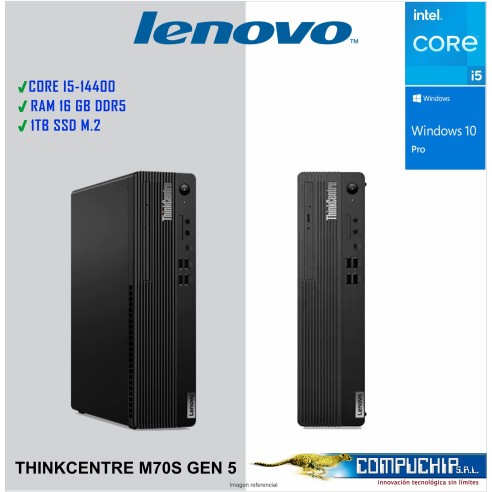 Computadora LENOVO ThinkCentre M70s Gen 5 Core i5-14400 2.50/4.70GHz 16GB DDR5-5600, 1TB SSD M.2.