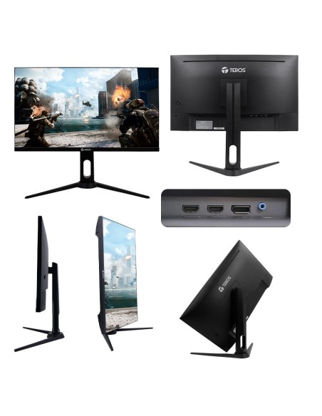 Monitor plano gaming TEROS TE-2752G, 27" FHD VA, 165 Hz, 1 ms, HDMI, DP, PIVOT