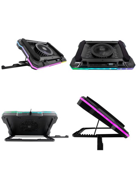Cooler TEROS TE-7133N RGB, compatible con notebooks de 14" hasta 19"