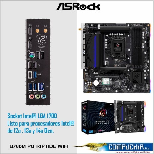 Motherboard ASROCK B760M PG Riptide WiFi, Chipset Intel B760, LGA1700, mATX