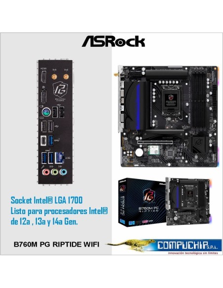 Motherboard ASROCK B760M PG Riptide WiFi, Chipset Intel B760, LGA1700, mATX