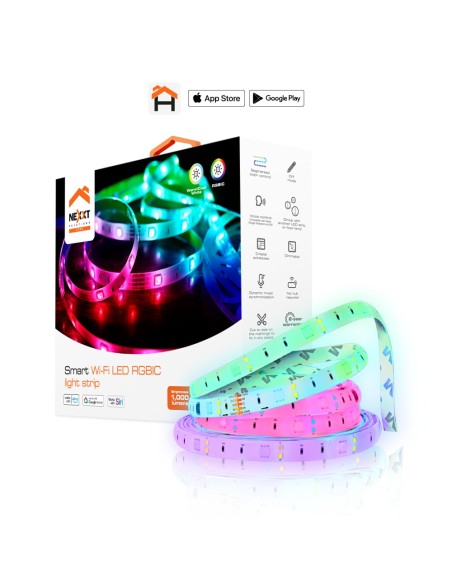 Cinta LED inteligente Wi-Fi RGBIC de 5m