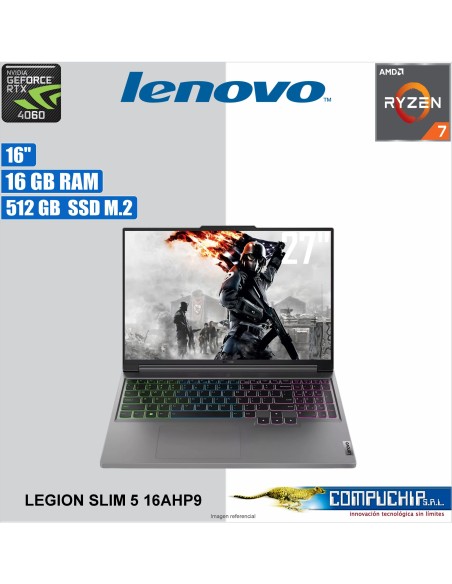 NB LENOVO Legion Slim 5 16AHP9, 16" WQXGA IPS, AMD Ryzen 7-8845HS 5.1GHz, 16GB DDR5-5600